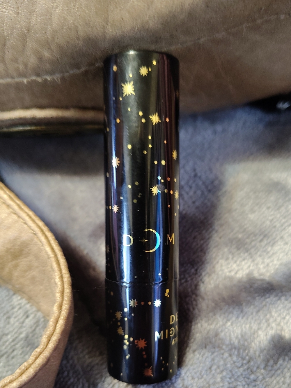Black & Gold Starry Lipstick — Midnight Black